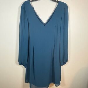 INC International Concepts Blue Long Sleeve Shift Dress Women’s Medium